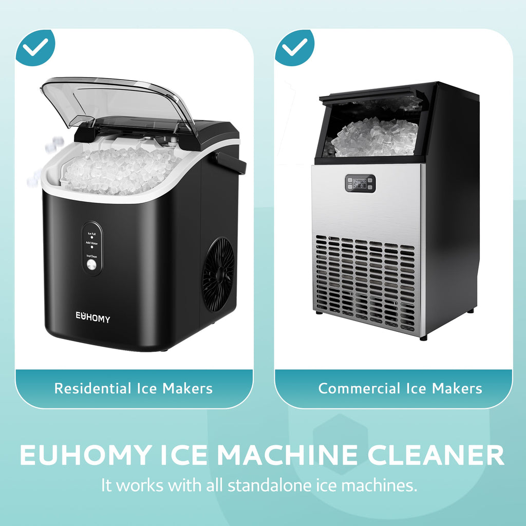 EUHOMY Ice Machine Cleaner Descaler, 16/32 Fl OZ Ice Maker Cleaner (4 Uses Per Bottle), Ideal Universal Descaling Solution for All Brands Ice Maker - Euhomy