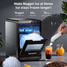 Load image into Gallery viewer, EUHOMY Nugget Ice Maker Countertop, 44Lbs/24H Pebble Ice Maker Machine Includes 2 Bottles of Cleaner - Euhomy