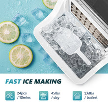 Load image into Gallery viewer, EUHOMY 14&#39;&#39; Cube Ice Compact Ice Maker Selectable Ice Thickness with Water Bucket Includes 2 Bottles of Cleaner - Euhomy