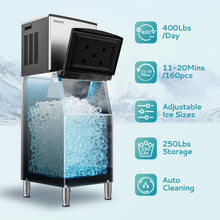 Load image into Gallery viewer, EUHOMY 339/449Lbs/24H Easy Use Commercial Ice Maker Machine Includes 2 Bottles of Cleaner - Euhomy
