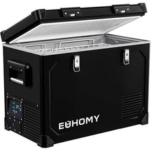 Load image into Gallery viewer, Euhomy Car Refrigerator, 110V, 69 Quart, Dual Zone, Black, Dual Door with Lock – Ideal for Home, Camping, or Off-Grid Use