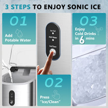 Load image into Gallery viewer, EUHOMY Portable Nugget Ice Maker Countertop Auto-Cleaning Sonic Includes 2 Bottles of Cleaner - Euhomy