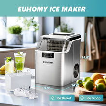 Load image into Gallery viewer, EUHOMY 14&#39;&#39; Cube Ice Compact Ice Maker Selectable Ice Thickness with Water Bucket Includes 2 Bottles of Cleaner - Euhomy