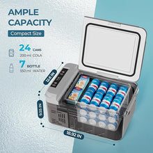 Load image into Gallery viewer, EUHOMY 12V Portable Car Refrigerator, 10L, Single Zone, APP Control, Brown &amp; Gray – Compact Fridge &amp; Freezer for Camping &amp; Travel