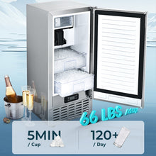 Load image into Gallery viewer, EUHOMY Commercial Under Counter Nugget Ice Maker Machine Includes 2 Bottles of Cleaner - Euhomy