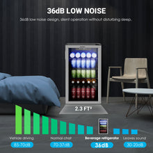 Load image into Gallery viewer, EUHOMY 3.2 Cu.Ft 126 Can Built in &amp; Free Standing Beverage Cooler Wine Cooler