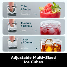 Load image into Gallery viewer, EUHOMY Ice Cube Maker Machine Countertop with External Water Tank, 34Lbs, 16Pcs Ready in 13 Mins, 2 Ways to Add Water, Auto-Cleaning, with Ice Scoop &amp; Basket Includes 2 Bottles of Cleaner - Euhomy